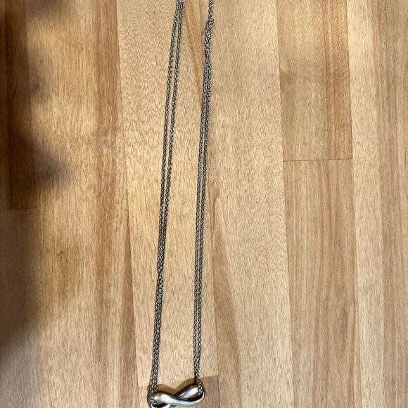 JAMES AVERY STERLING SILVER DOUBLE CHAIN INFINITY NECKLACE RETIRED - Picture 2 of 3